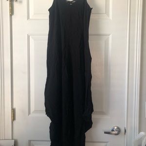Womens Black Flowy Wide Leg Jumpsuit